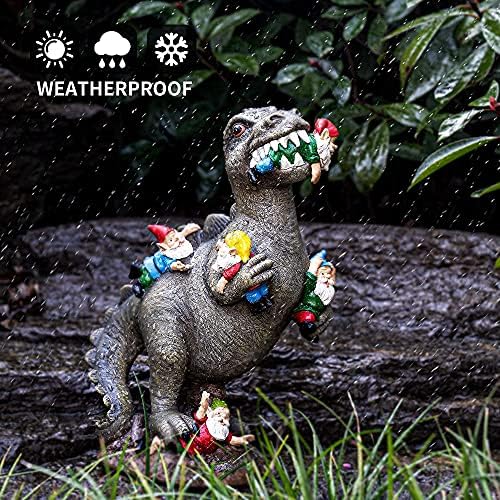 SOWSUN 14" Garden Gnomes Statue Dinosaur Outdoor Decor Gifts for Women - Image 5