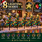 Solar Christmas Tree Pathway Lights, 5-Pack Strawberry LED - Image 7