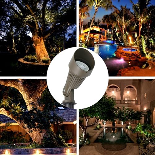 Lumina Lighting® 4W Landscape lighting 12V Landscape Lights Low Voltage Landscape Spotlights Warm White Waterproof Outdoor Replaceable LED Bulb for Garden, Lawn, Porch, Patio and Yard (Bronze, 6-Pack) - Image 7