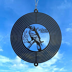 Personalized Raven Metal Wind Spinner, Custom Gothic Bird Hanging Yard Art, Outdoor Garden Decor (Raven Garden Wind Spinner) - Image 2