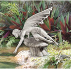 Design Toscano The Daydream Fairy Garden Statue, 18 Inch, Polyresin, Antique Stone - Image 2