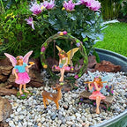 Mood Lab Fairy Garden Figurines with Swing - Miniature Decor Set (6 pcs) - Statues & Accessories - Outdoor & Indoor Garden Decor - Image 2
