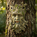 Whimsical Tree Face Garden Decoration, Tree Faces Decor Outdoor Wall Mounted Statue Art with Leaf Features, Outdoor Decor Garden Accessory, Resin Sculpture, Nature by KARSTSYLVA