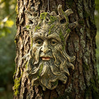 Whimsical Tree Face Garden Decoration, Tree Faces Decor Outdoor Wall Mounted Statue Art with Leaf Features, Outdoor Decor Garden Accessory, Resin Sculpture, Nature by KARSTSYLVA