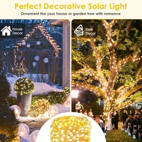 Solar Fairy Lights, 4 Pack Total 800LED 288FT Waterproof String Lights - Image 5