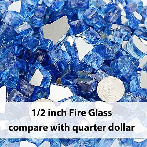 GRISUN 20 Lbs Fire Glass 1/2 Inch for Fire Pit, Pacific Ocean Blue - Image 3