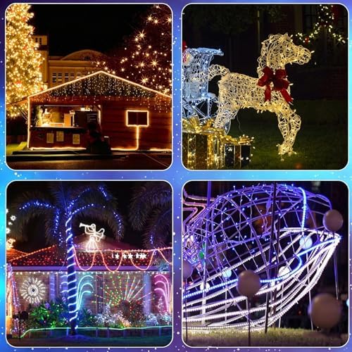 Afirst 66FT Solar Rope Lights Outdoor Waterproof, Remote & Timer & Multi Lighting Modes Fairy Lights 200 LEDs Tube Lights for Christmas Garden Patio - Image 5