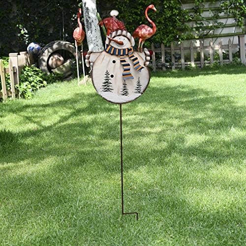 Christmas Snowman Garden Stake Rustic Metal Xmas Yard Sign for Lawn Pathway Patio Outdoor Christmas Decorations - Image 5