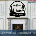 Mountain and Motorcycle Custom Name Sign Metal Wall Art Personalized Last Name Plaque Outdoor Metal Wall Art Personalized Gift for Wedding/Housewarming - Image 7