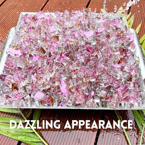 GasSaf 1/2 Inch Rose Gold Fire Glass Reflective Tempered Fireglass, 20 lb - Image 5