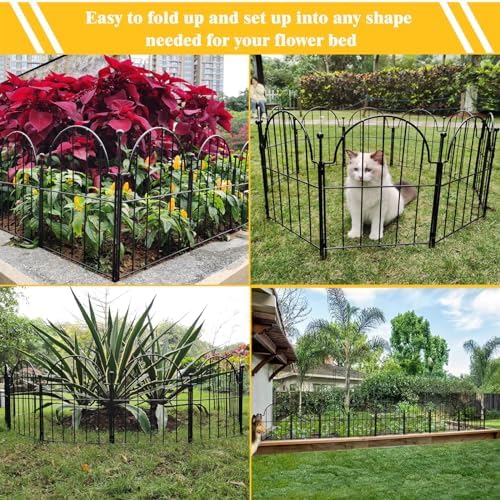 Blingluck Decorative Garden Fence, 17in(H) x 10.8ft(L), with Ground Stake - Image 5