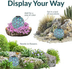 Sunnydaze Solar Gazing Ball for Garden, Mosaic Cool Blooms - Image 4