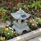 11.8 Inch Resin Zen Garden Statue Light, Solar Asian Pagoda Lantern Outdoor, LED Decorative Pathway Light for Patio Yard Lawn, Ideal for Oriental Garden Decor, Meditation Decor, Housewarming Gift - Image 7