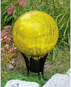 Achla Designs 10-inch Crackle Gazing Globe, Lemon Drop - Image 2