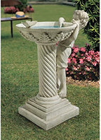 Design Toscano EU1392 Summer's Splash Sculptural Birdbath,antique stone - Image 4