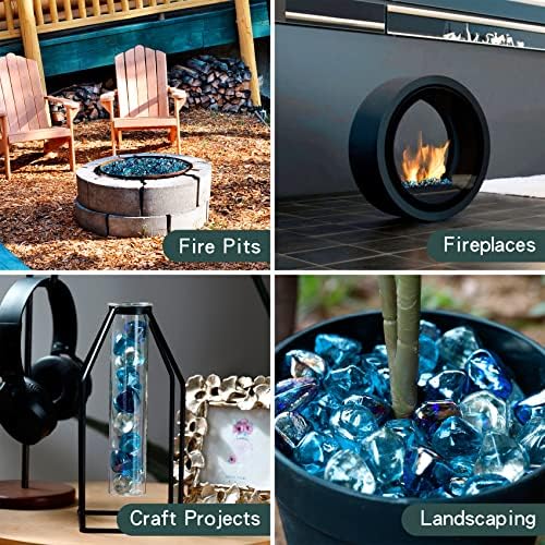 Onlyfire 10 lbs Fire Glass Diamonds 1 Inch, Reflective Fire Pit Glass Rocks - Image 4