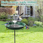 Solar Powered Bird Bath with Fountains for Hummingbirds,Stable Stylish Design with 5-Prong Base Stake Metal Bird Bath for Outside Yard Lawn Patio Garden - Image 7