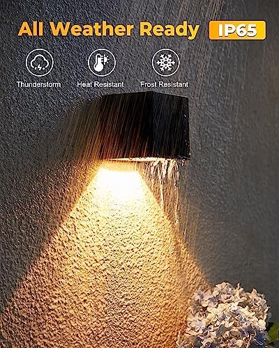 LUHLEE Solar Wall Lights Outdoor,Square Modern Solar Wall Sconce IP65 Waterproof Down Lighting Outdoor Lights for House,Porch,Garden,Yard, Patio,Fence Decor - Image 6