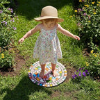 Garden Decoration Round Pedal Stone 12 "- Pink Mosaic Pattern - Image 4