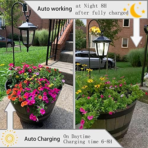 34 Inch Hanging Solar Lights, Shepherd Hook Lights with 2 Shepherd Hooks Waterproof Outdoor Decorative Solar Lantern Lights for Garden Decor, Patio, Backyard, Pathway, 6PACK - Image 2
