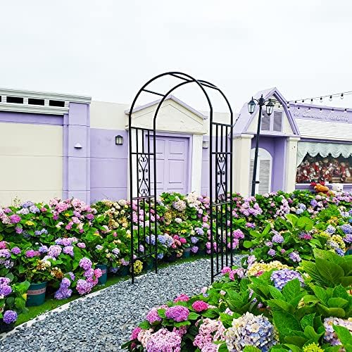 Metal Pergola Arbor, 100" H x 45" W Garden Arch Archway for Wedding Ceremony Party Curved Iron Plants Trellis Stand Use for Outdoor Garden Climbing Plants - Image 6