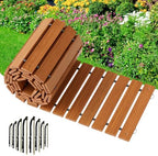 Amazer Wooden Garden Pathway, 12 FT Roll Out Straight Garden Walkway, Widened Plank Non-Slip Outdoor Walkway Path with 8 Stakes, Garden Lawn Boardwalk Paver for Outside Walkway Backyard, Natural Color by Amazer