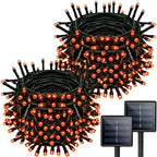 YIQU 2 Pack 144 FT 400 LED Solar Halloween Lights String Outdoor Orange by Halloween