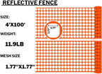 Reflective Plastic Mesh Fence, Night Visible Barrier with Zip Ties, Orange - Image 3