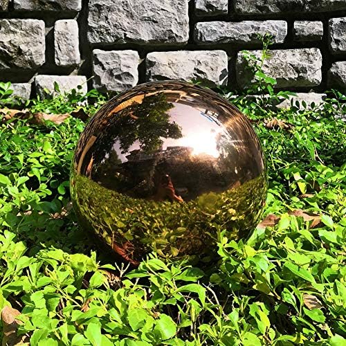 12inch Diameter Rose Gold Gazing Ball,Rose Gold Stainless Steel Polished Reflective Smooth Garden Sphere Globe Mirror,Colorful and Shiny Addition to Any Garden or Home - Image 5