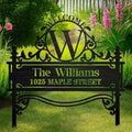 Welcome Family Monogram Personalized Metal Garden Stake by Peties