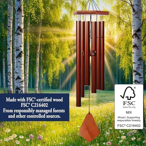 Large Wind Chimes for Outside 36 inch Red Copper Deep Tone Garden Gift Yard - Image 7