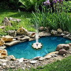 Solar Fountain Floating, Lotus Garden Decor Outdoor, Pet Plus Monocrystalline Silicon, Nozzle Kit Customizable, As well as Birdbaths Ideal - Image 2