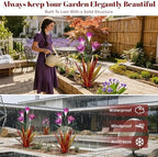 TOMBABY 32.28 Inch Metal Agave Plant Outdoor Decoration Lily Mexican Yard Art Garden Gift Home Decor Hand Painted Metal Agave Garden Yard Statue (2pc, Red) - Image 6