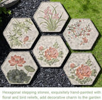Garden Stepping Stones, Outdoor Pathway Decorative Stepping Stones, Garden Ornaments, Horticultural Decorative Stones, Decorative Stones For Courtyards, Patios, Gardens, Or Pathways(Multi-colored-C) - Image 6