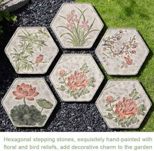 Garden Stepping Stones, Outdoor Pathway Decorative Stepping Stones, Garden Ornaments, Horticultural Decorative Stones, Decorative Stones For Courtyards, Patios, Gardens, Or Pathways(Multi-colored-C) - Image 6