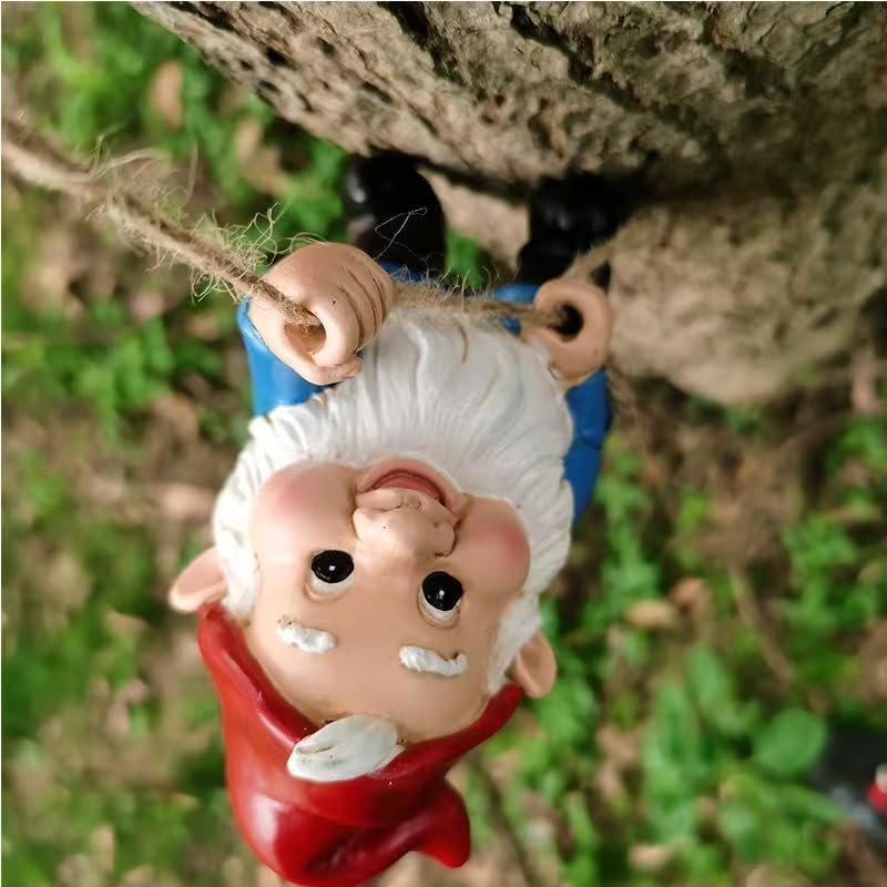 Climbing Gnomes Tree Faces Decor Outdoor for Yard - Cute Gnome Garden Statue Art Resin Dwarf Sculpture for Outdoor Decoration Ornaments - Image 2