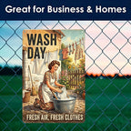 Woman Doing Laundry Tin Sign 8x12Inch - Image 5