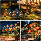 4 Pack Solar Bee Path Lights, Honeycomb Flower with 12 Swaying Bees 600mAh Waterproof Garden Decor - Image 3