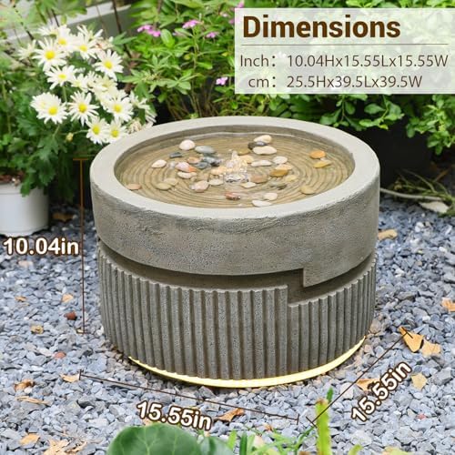 Sunlinua Small Modern Outdoor Water Fountain with Quiet Pump - Image 2