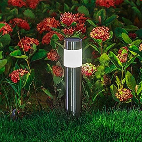 SUNWIND Solar Bollard Lights Outdoor - 6 Pack Stainless Steel Warm White LED Landscape Lights Waterproof Decorative Lighting for Backyard Lawn Patio - Image 6