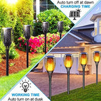Solar Flame Lights Outdoor, Upgraded Flickering Flames Solar Torch Light, LED Waterproof Auto On/Off Dusk to Dawn Christmas Landscape Decor Lighting for Garden Yard Patio - Image 3