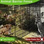 15 Panels Garden Fence Animal Barrier, 33 in(H) X 36 ft(L) Dog Fence Outdoor for Yard with Lock, Tall Metal Fencing with Ground Stakes, Temporary Fencing for Dog, Rabbits, and Patio Border - Image 4