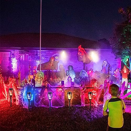 Toodour Solar Torch Flame Lights, 12 Pack Solar Halloween Lights Outdoor - Image 7