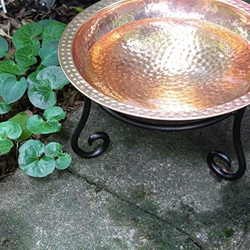 Achla Designs 201-7015 Hammered Short Stand Birdbath, Polished Copper Plated - Image 5