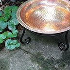 Achla Designs 201-7015 Hammered Short Stand Birdbath, Polished Copper Plated - Image 5