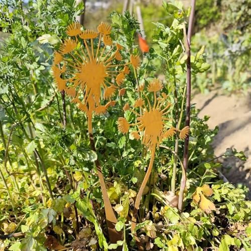 2pcs Rustic Metal Garden Decor Set - Vintage Floral & Bird Outdoor Art for Flower Pots, Beds, Lawn and Villa Decoration, Weather-Resistant Iron Stake for Patio & Yard - Image 7