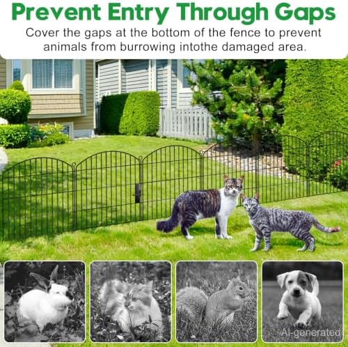 Decorative Garden Fence 32in (H) x22ft (L),Arched Metal No Dig - Image 5