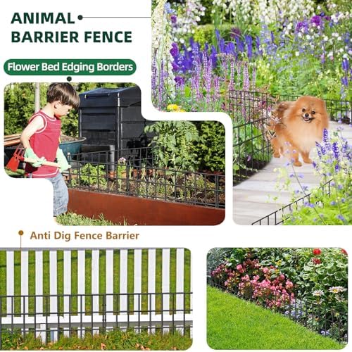 31ft(L) x 13in(H) Animal Barrier Fence, 22 Panels No Dig Garden Fence for Dog Rabbit, Rustproof Anti Digging Barrier, Garden Edging Border Ground Defense for Outdoor, Yard, Patio - Image 7