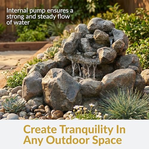 Sunnydaze 18" Rocky Ravine Electric Water Fountain with Submersible Pump - Image 2