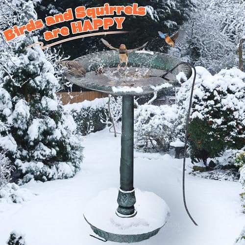 2 Pack Upgrade Bird Bath Heater for Outdoors in Winter, Pond Deicer 60 Watts Birdbath Deicer Water Heater Thermostatically Controlled with Auto Shut off Function for Patio Lawn (Army Green,Black) - Image 5